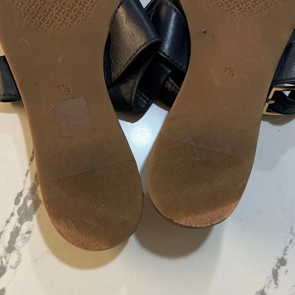 Tory Burch Black Leather Sandals size 7.5M